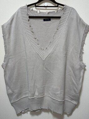 Lilasike Knit Vest Casual Beige